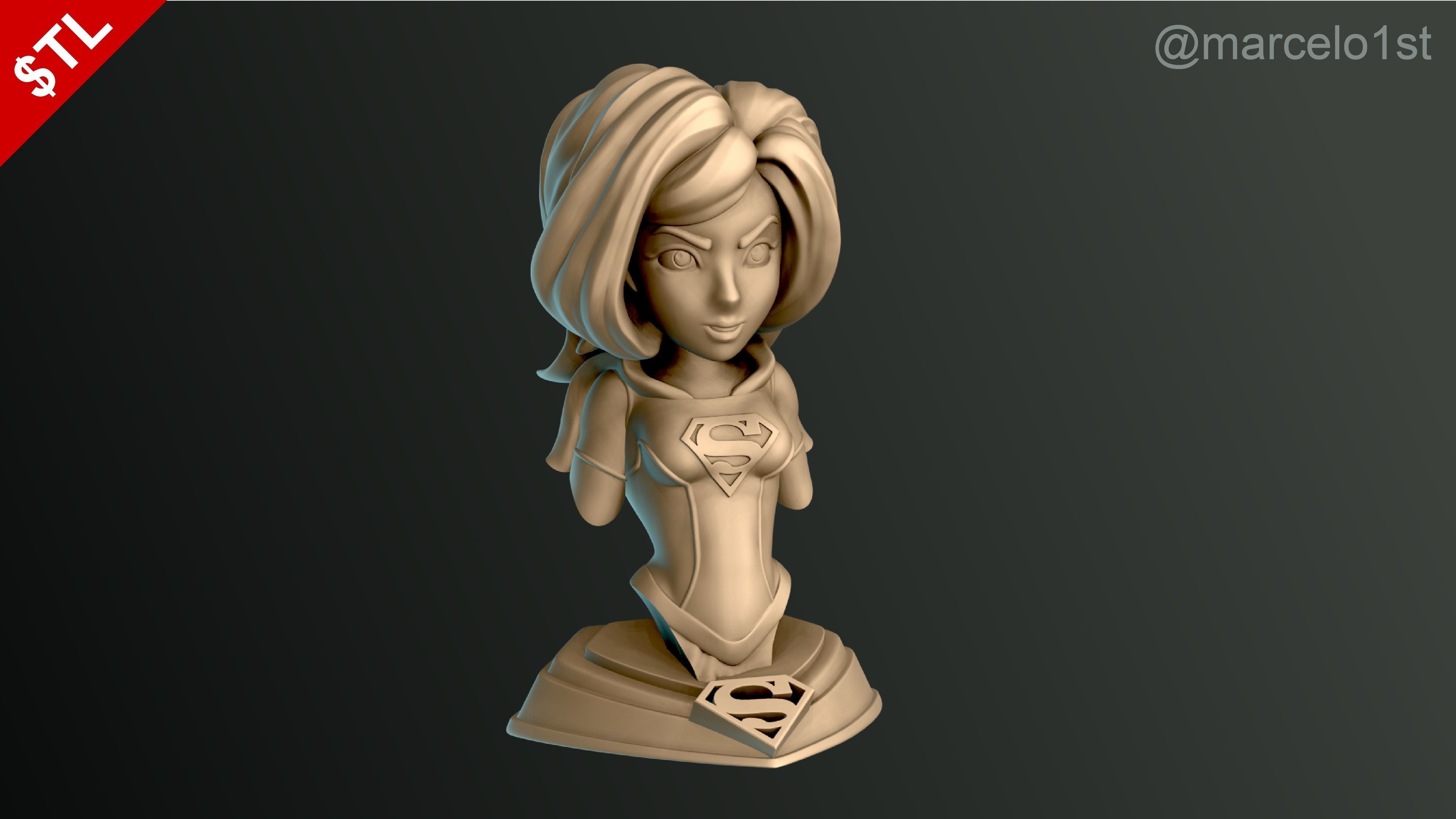 Supergirl Kara Zor-El Bust 3D print model_19