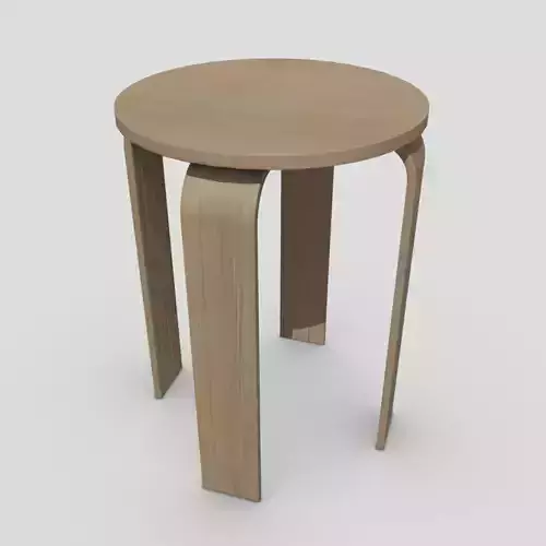 Stool round wooden table with two legs