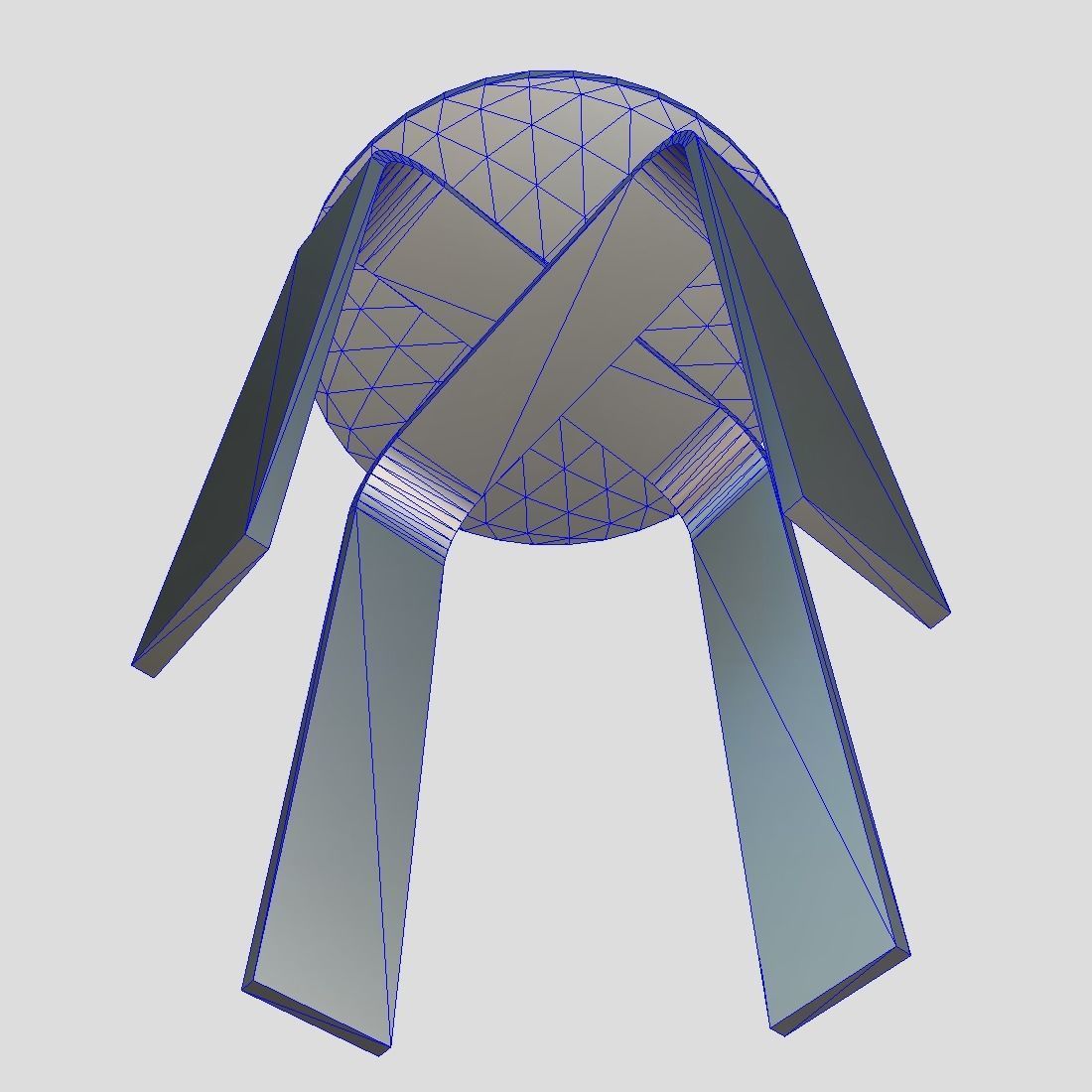 Stool round wooden table with two legs Low-poly 3D model_11