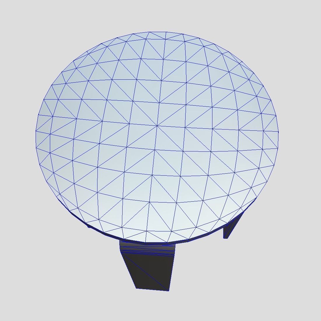 Stool round wooden table with two legs Low-poly 3D model_7