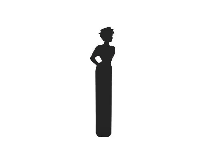 Bookmark silhouette of woman in dress 3D print model_0