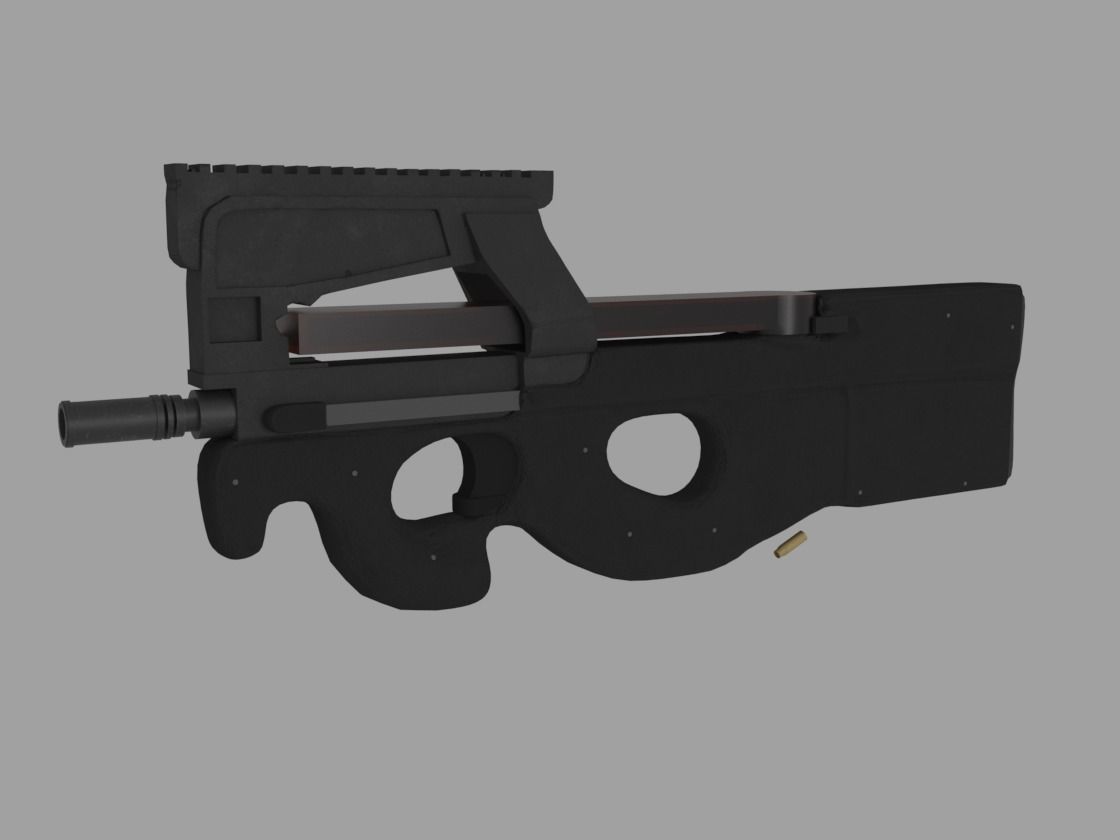 FN P90 Low-poly 3D model_3