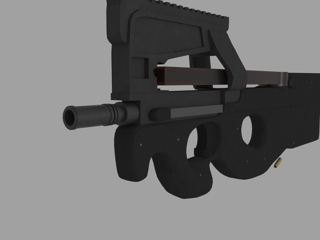 FN P90 Low-poly 3D model_5