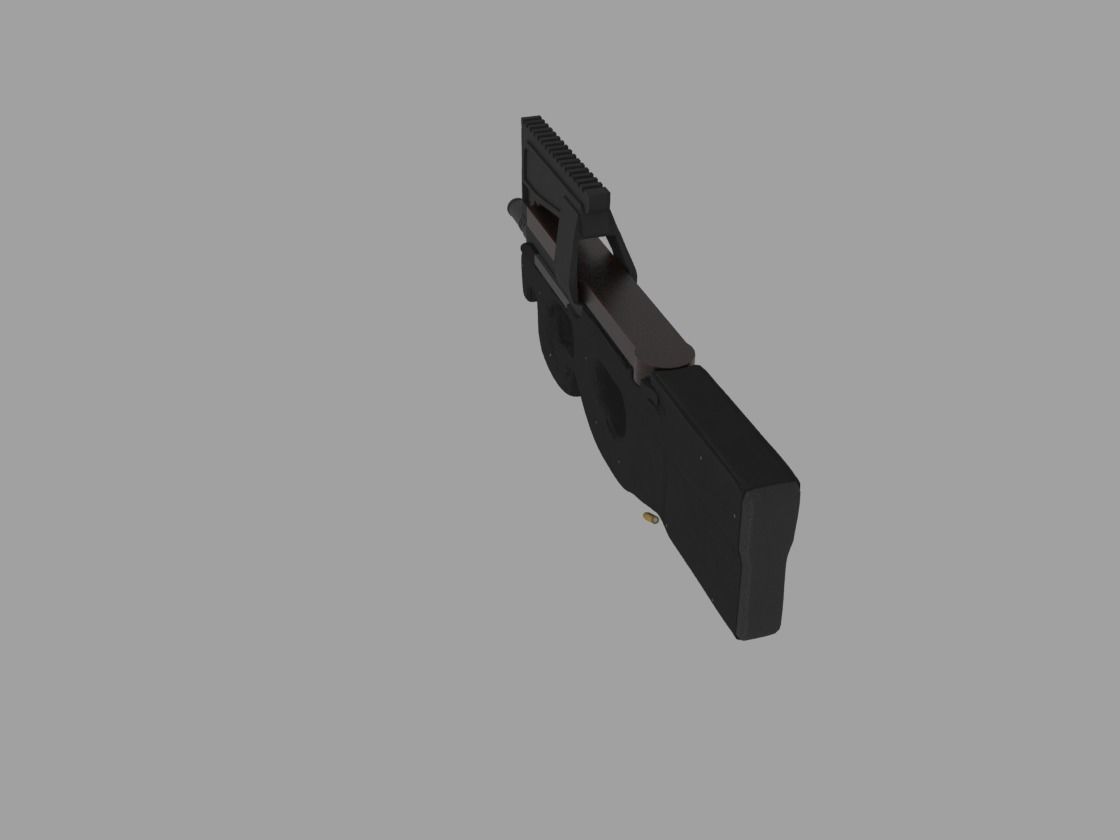 FN P90 Low-poly 3D model_1