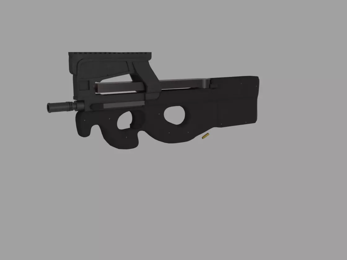 FN P90 Low-poly 3D model_0