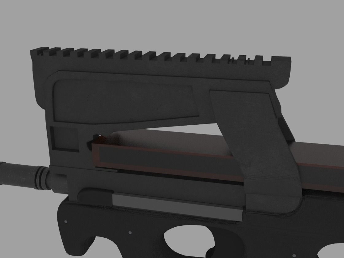 FN P90 Low-poly 3D model_6