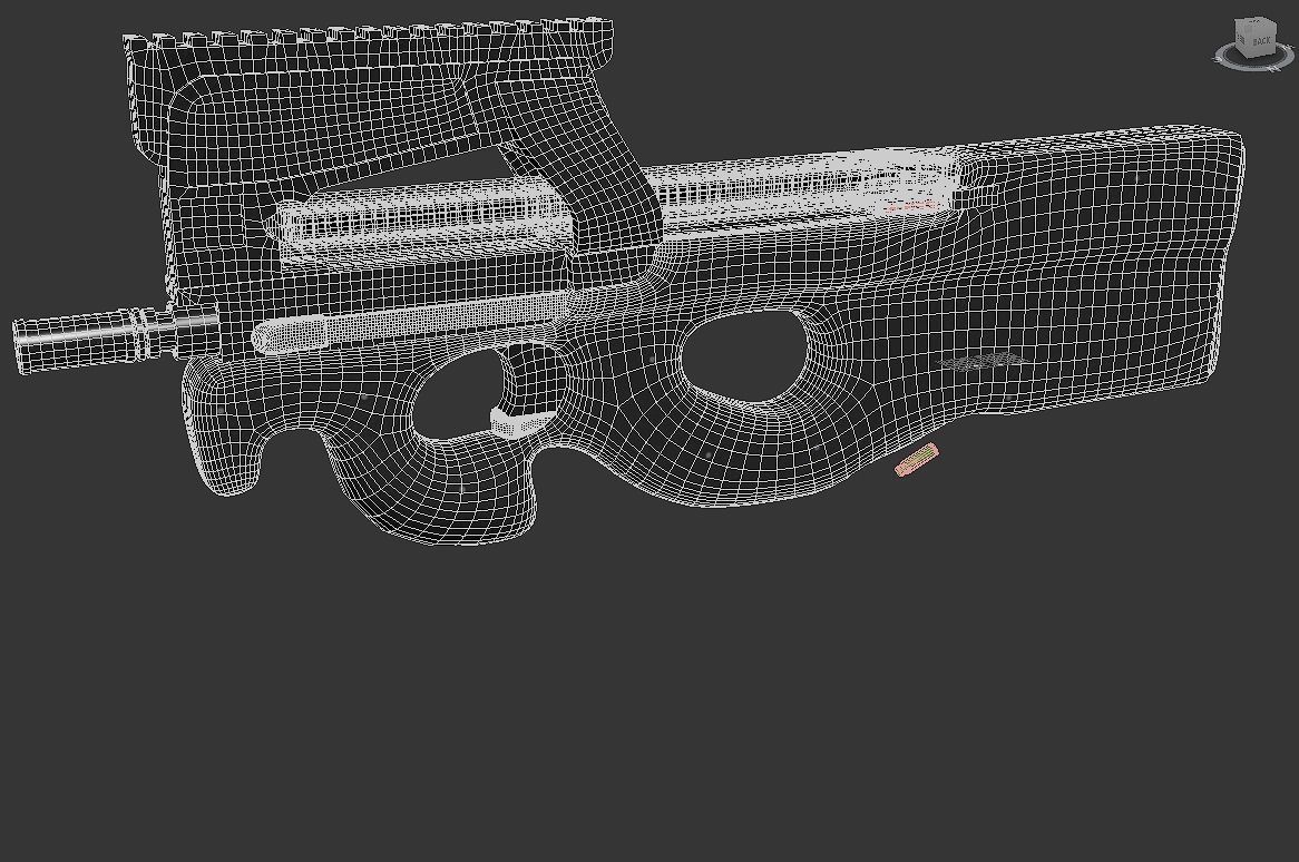 FN P90 Low-poly 3D model_8