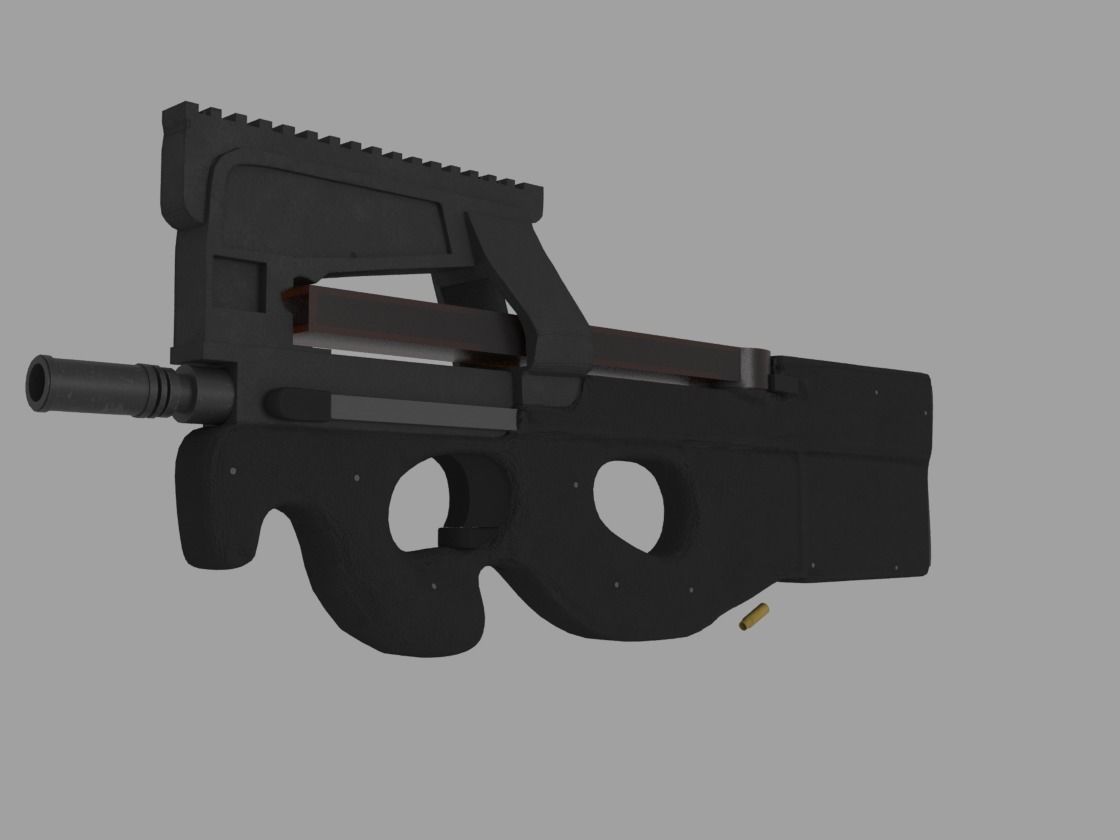 FN P90 Low-poly 3D model_2