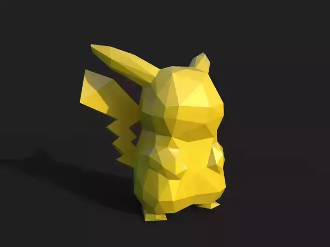 Pikachu Low Poly pokemon 3D print model