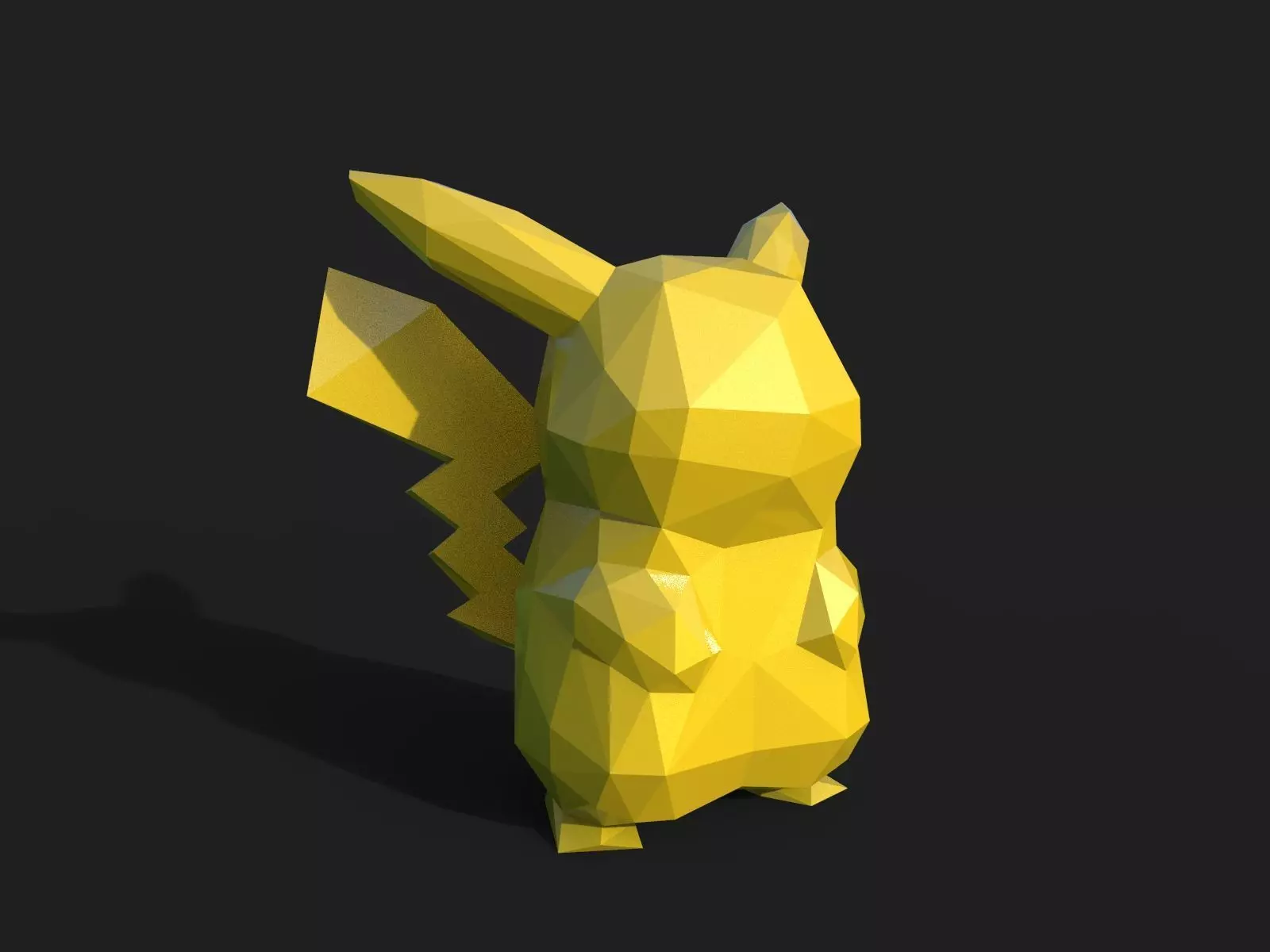 Pikachu Low Poly pokemon 3D print model_0