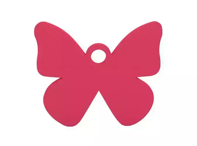 Keychain butterfly dog tag