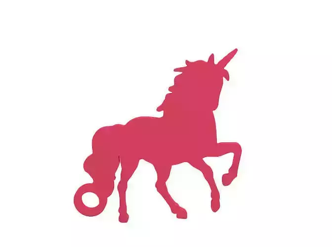 Keychain unicorn silhouette