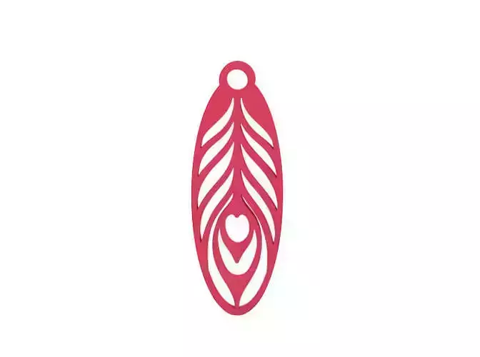 Earring peacock feather charm