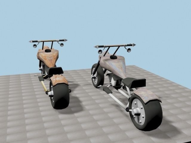 CUSTOM CHOPPER Low-poly 3D model_12