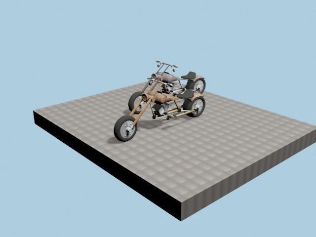CUSTOM CHOPPER Low-poly 3D model_2
