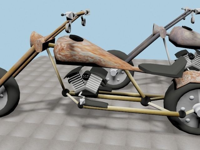 CUSTOM CHOPPER Low-poly 3D model_7