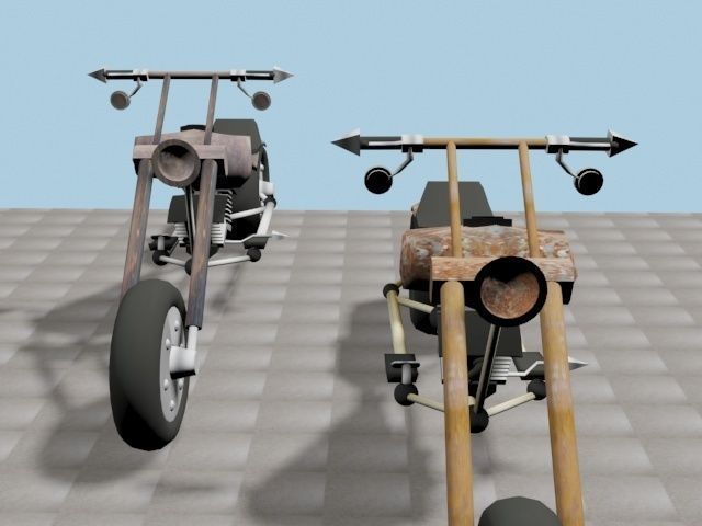CUSTOM CHOPPER Low-poly 3D model_5