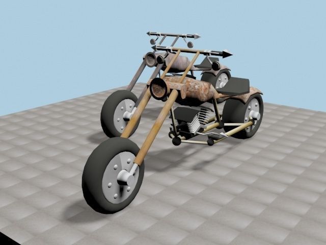 CUSTOM CHOPPER Low-poly 3D model_8