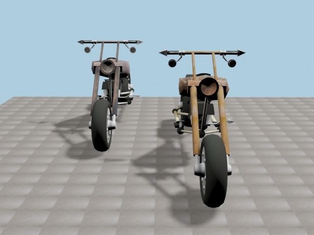 CUSTOM CHOPPER Low-poly 3D model_9