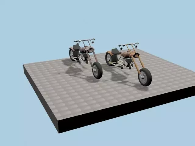 CUSTOM CHOPPER Low-poly 3D model_0