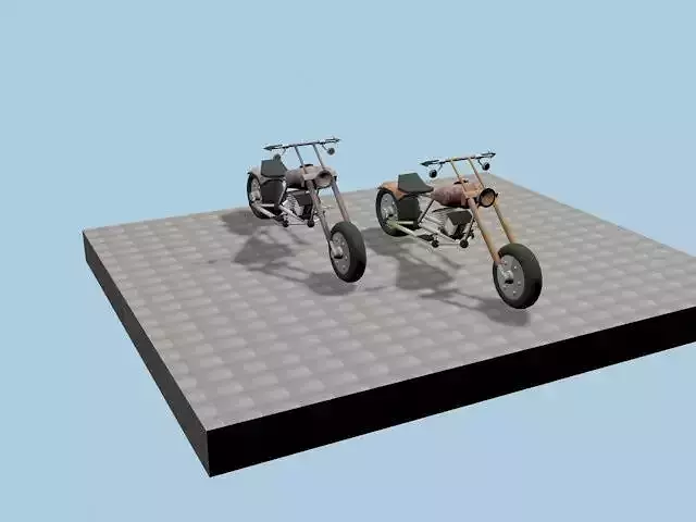 CUSTOM CHOPPER Low-poly 3D model