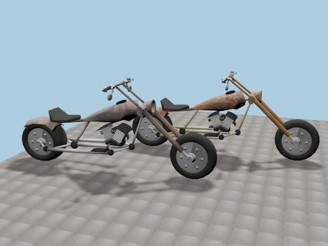 CUSTOM CHOPPER Low-poly 3D model_10