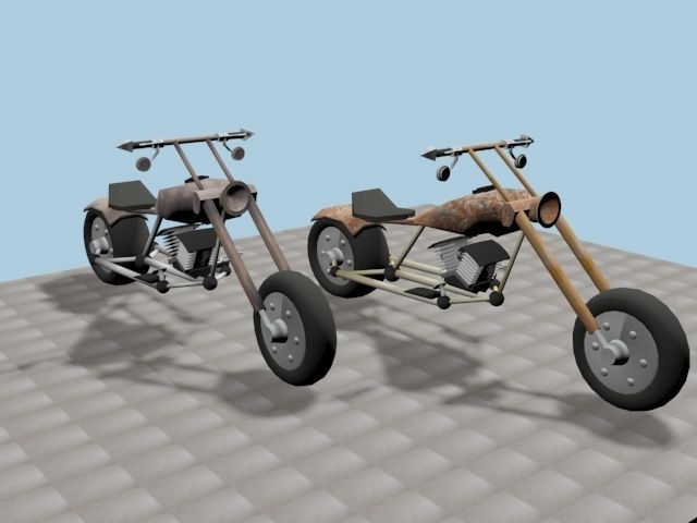 CUSTOM CHOPPER Low-poly 3D model_13