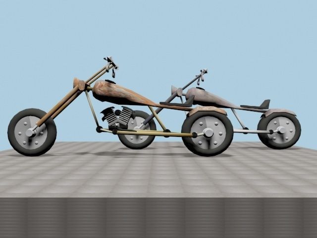 CUSTOM CHOPPER Low-poly 3D model_4