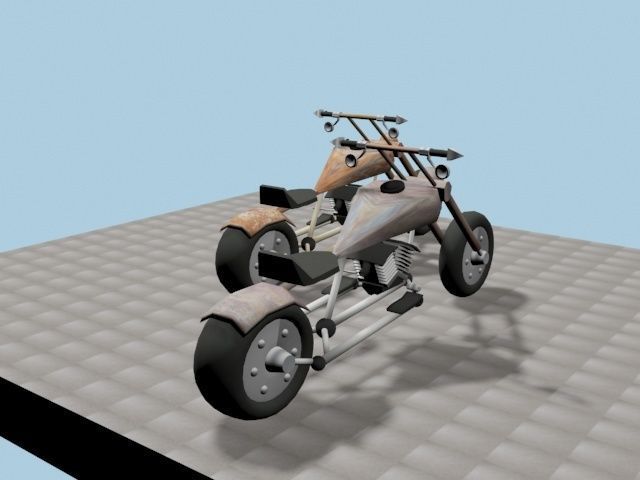 CUSTOM CHOPPER Low-poly 3D model_11
