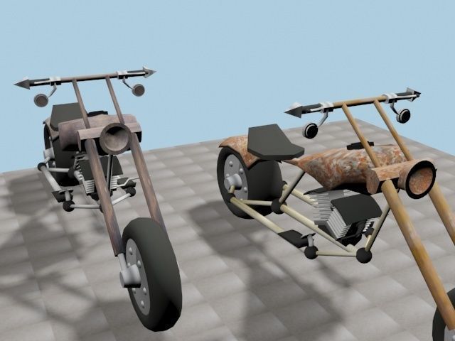 CUSTOM CHOPPER Low-poly 3D model_6