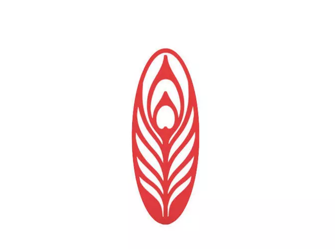 Bookmark peacock feather logo 3D print model_0