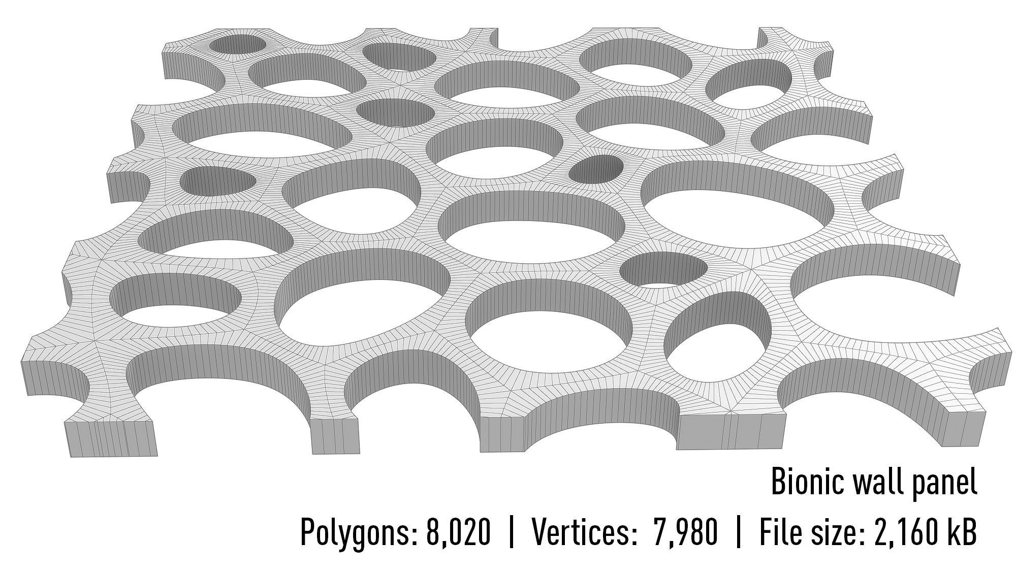 Bionic wall panel  3D model_3