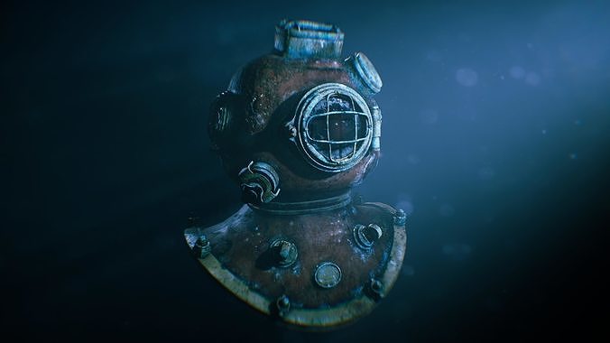 Underwater Diving Helmet Low-poly 3D model