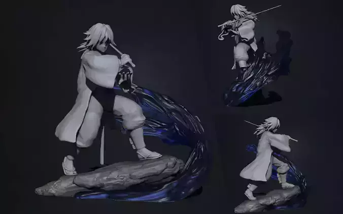 kimetsu no yaiba - demon slayer - tomioka giyuu 3d print statue 3D print model