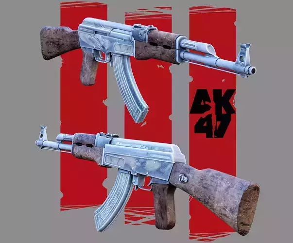 AK47 Weapon Low-poly 3D model