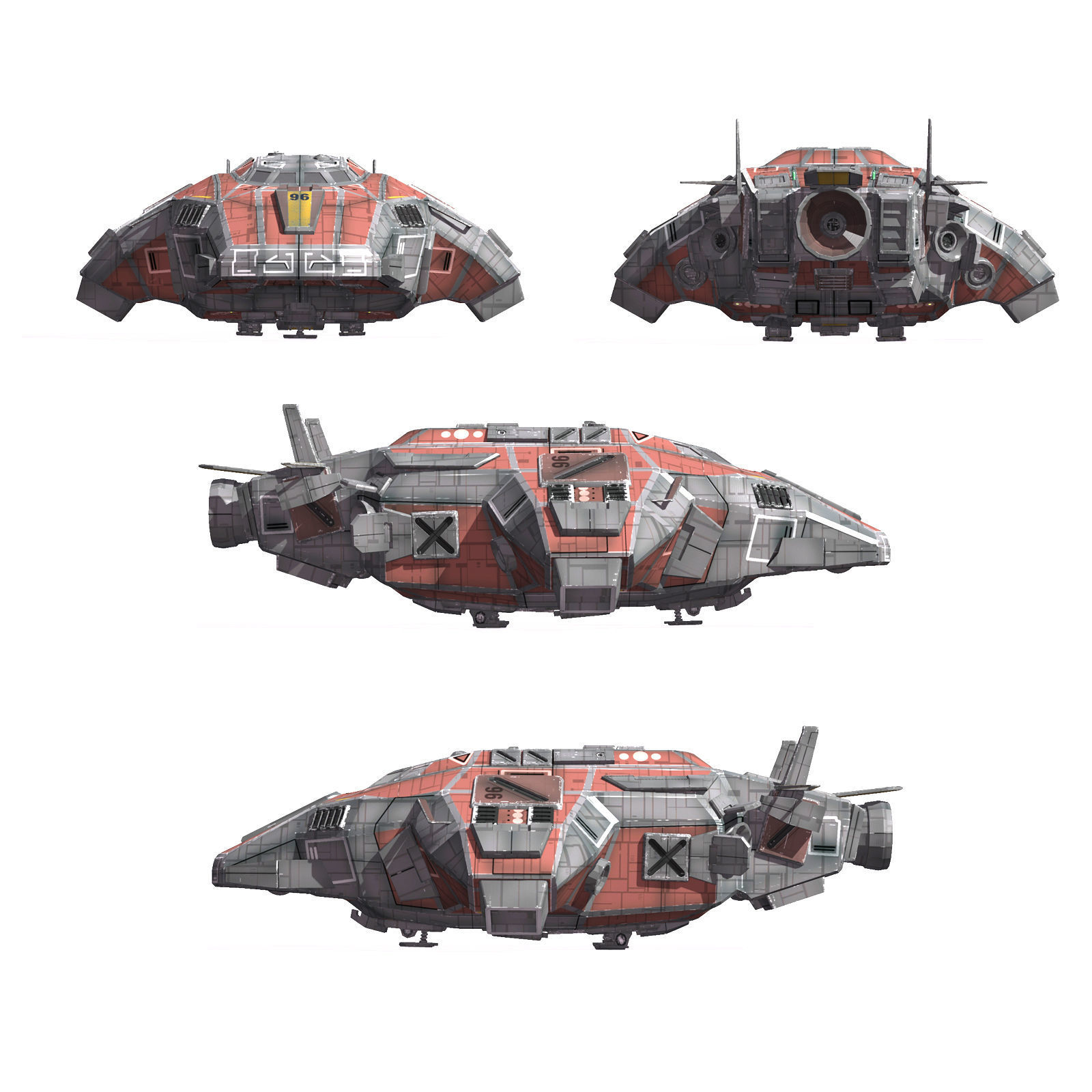 Tug Ship Low-poly 3D model_1