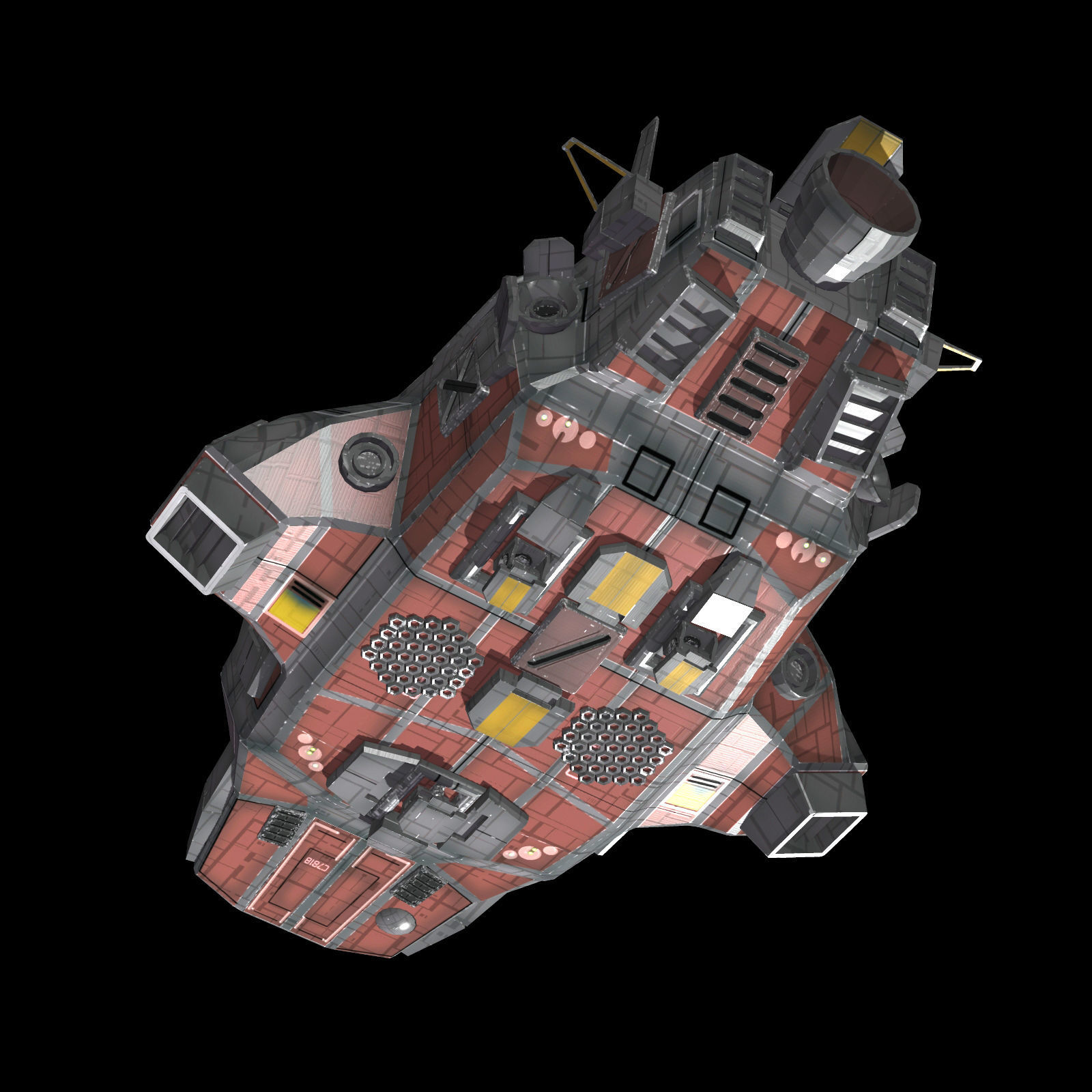 Tug Ship Low-poly 3D model_7