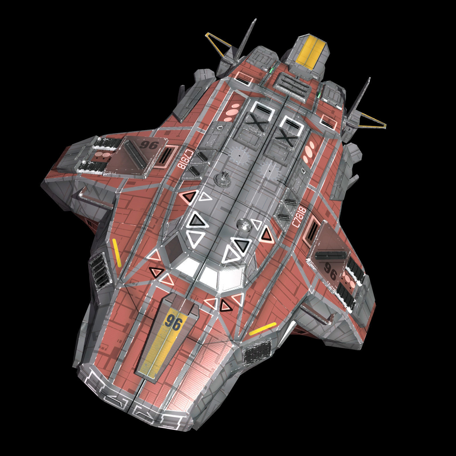 Tug Ship Low-poly 3D model_8