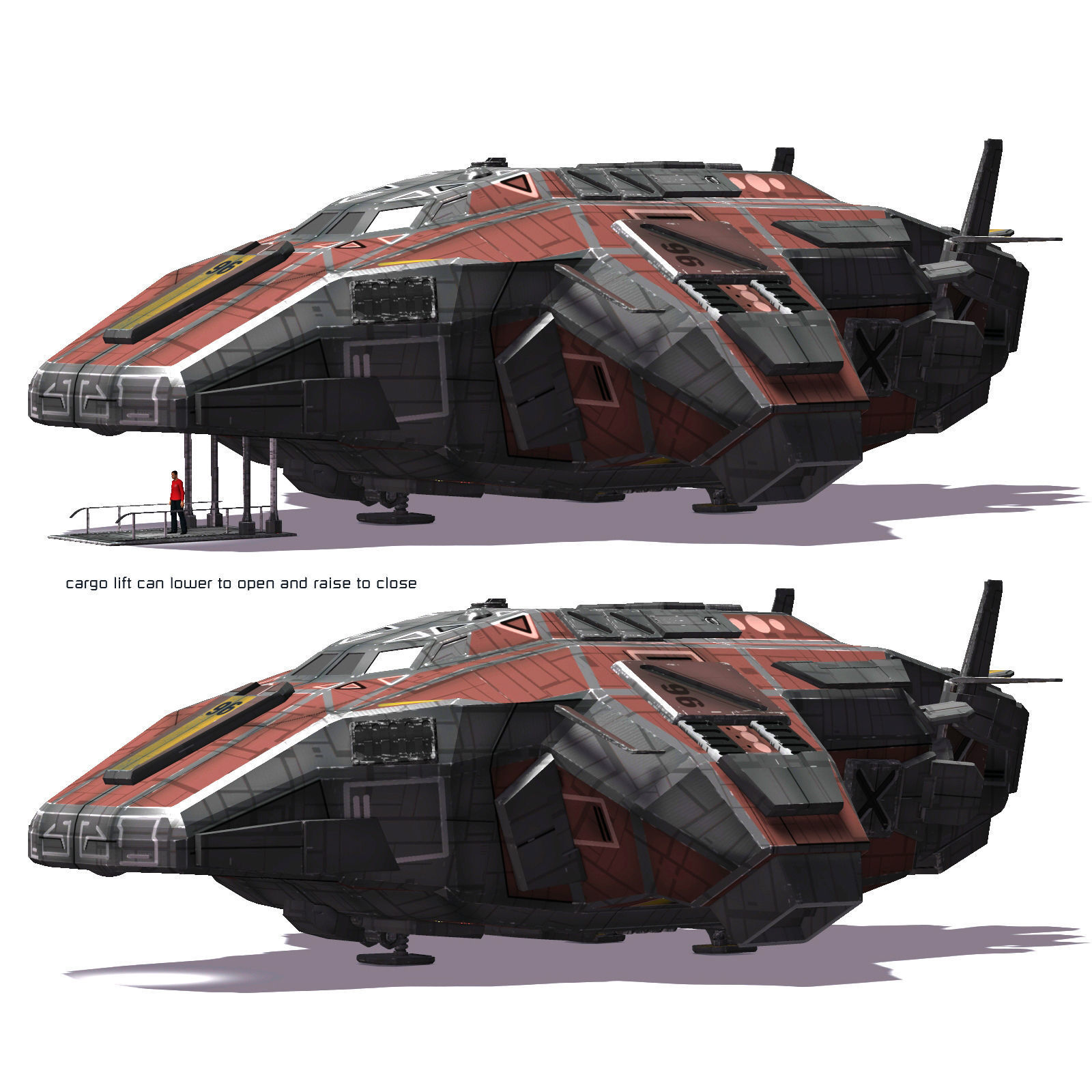 Tug Ship Low-poly 3D model_9