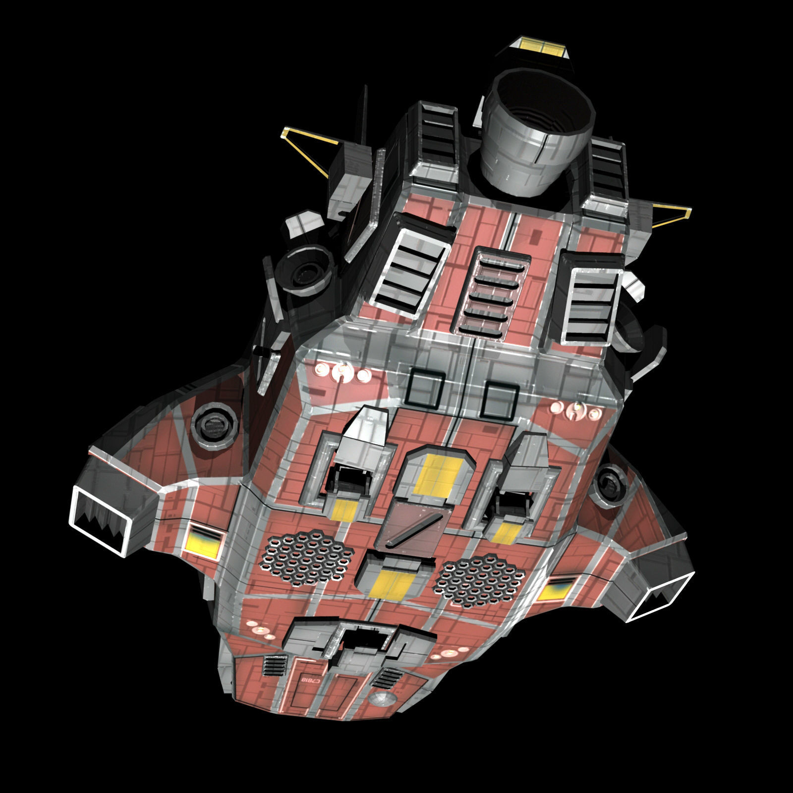 Tug Ship Low-poly 3D model_10