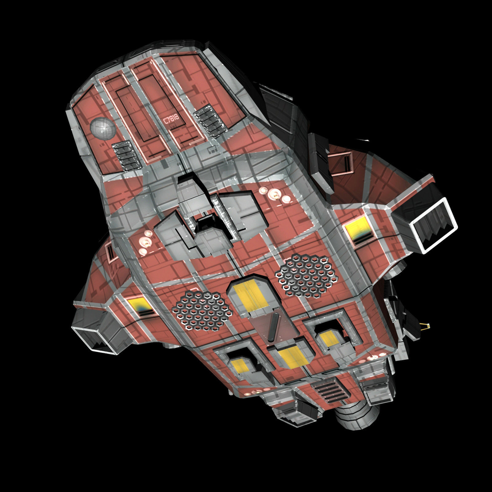 Tug Ship Low-poly 3D model_11