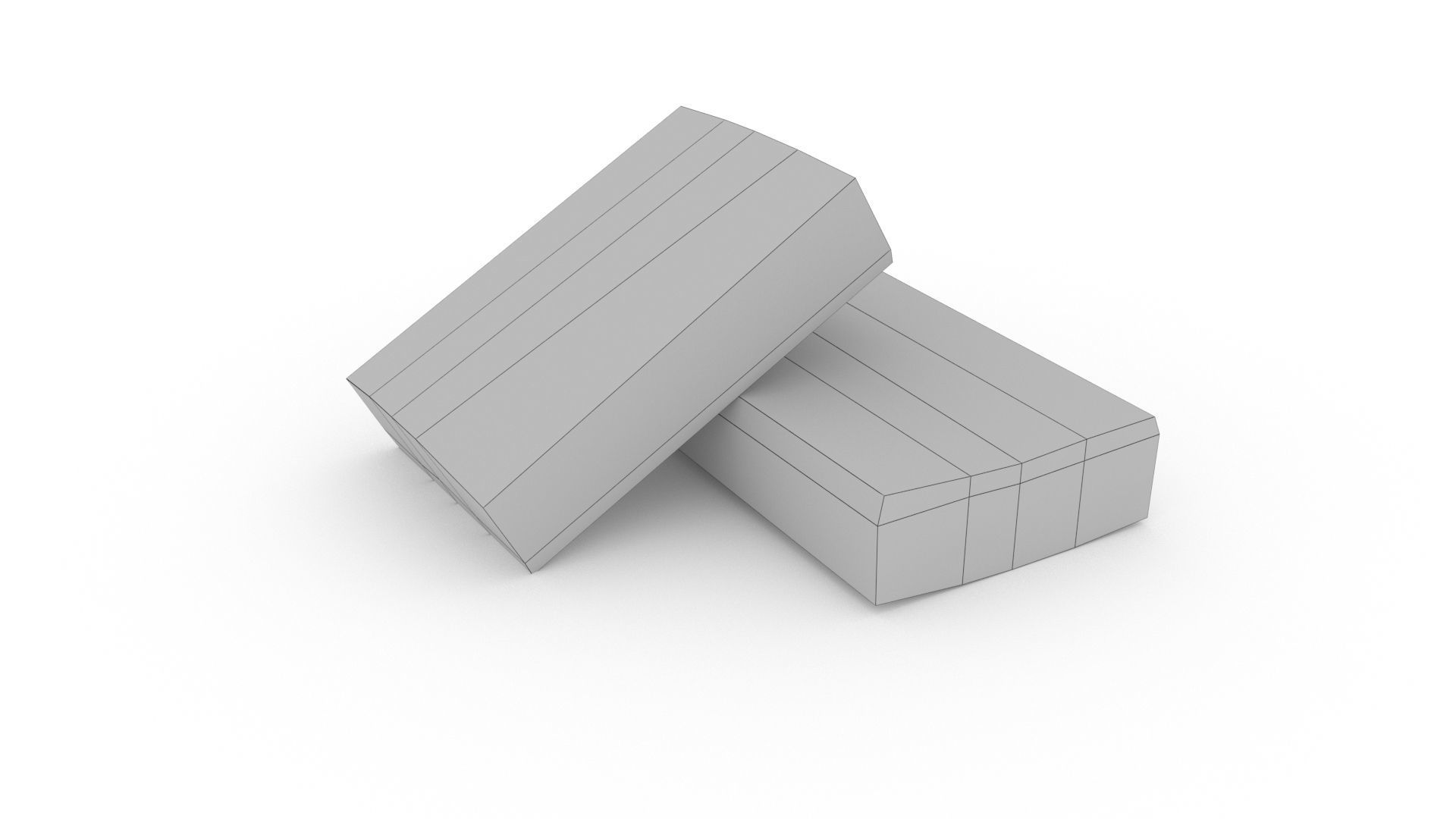 Matches box with two cards Low-poly 3D model_1