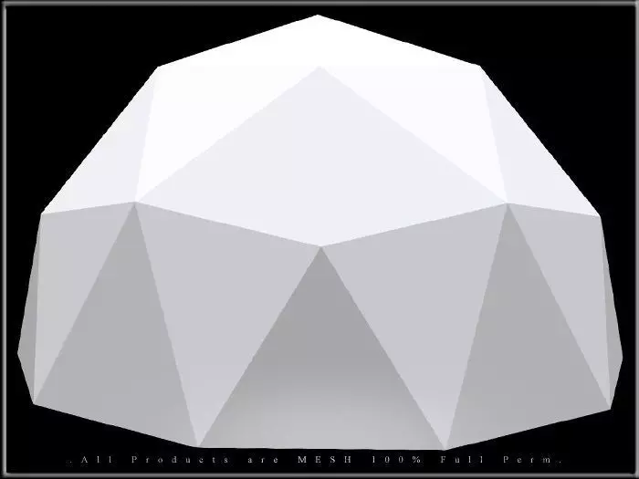 Ico Sphere - Half Low-poly 3D model_0