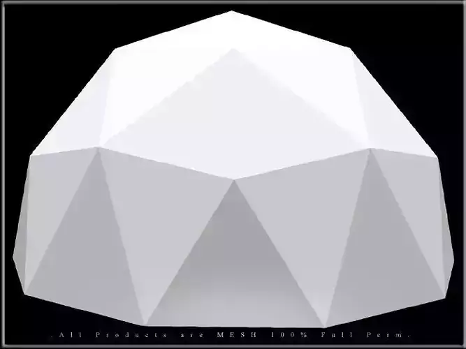 Ico Sphere - Half Low-poly 3D model