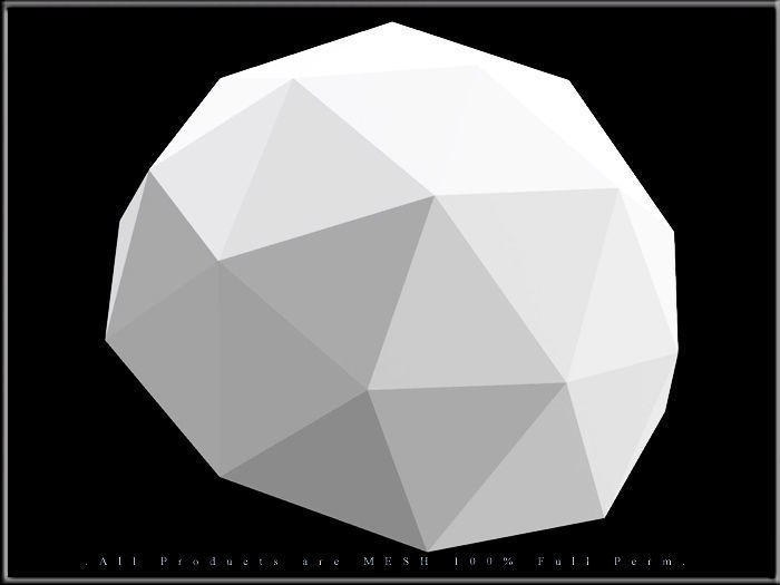 Ico Sphere - Half Low-poly 3D model_1