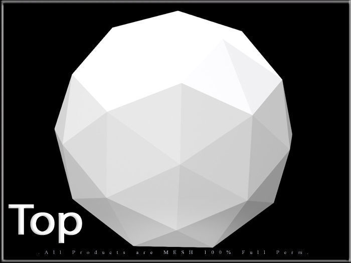 Ico Sphere - Half Low-poly 3D model_3