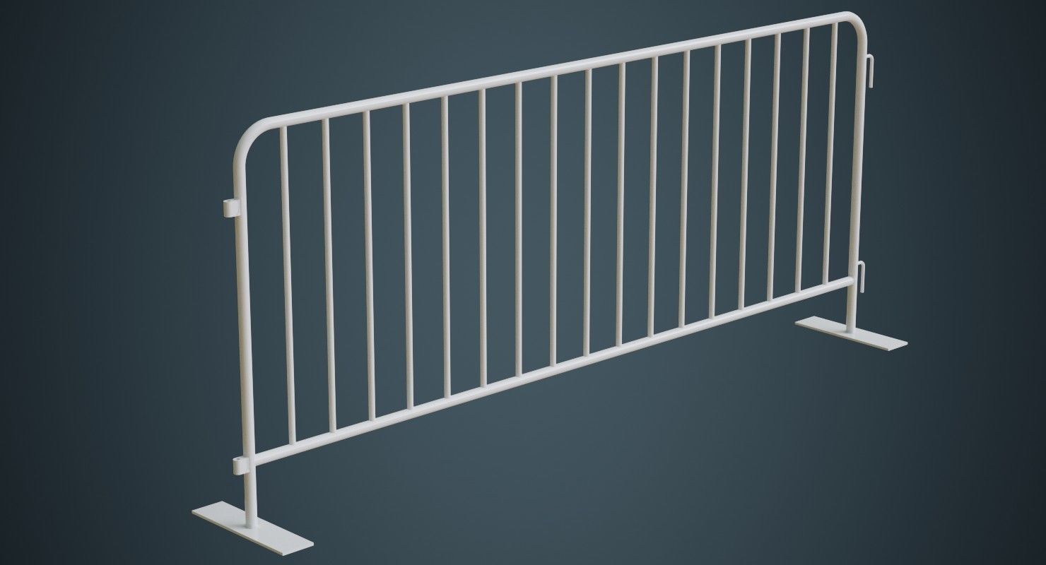 Crowd Barrier 3A Low-poly 3D model_1