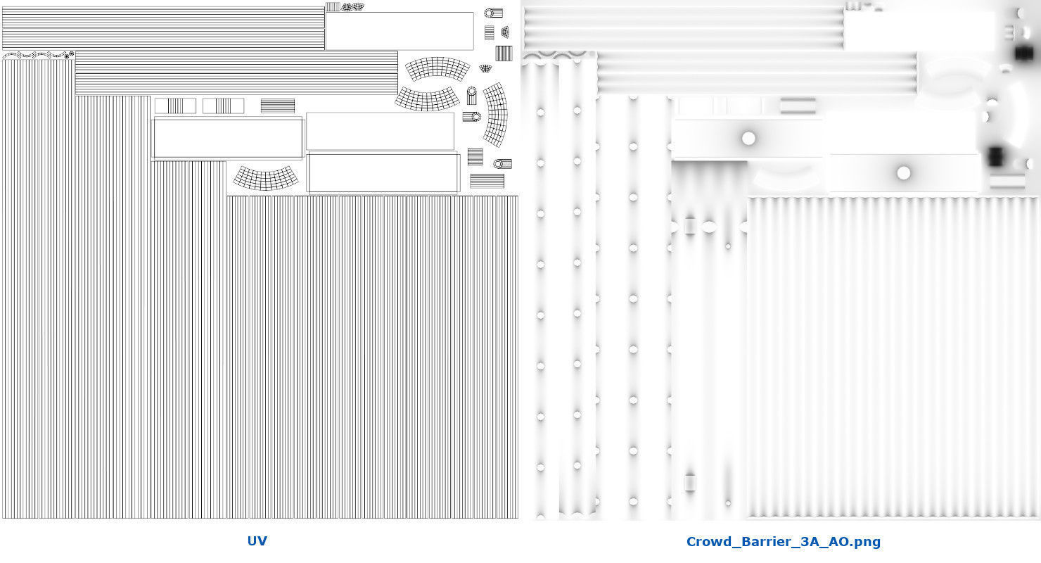Crowd Barrier 3A Low-poly 3D model_7