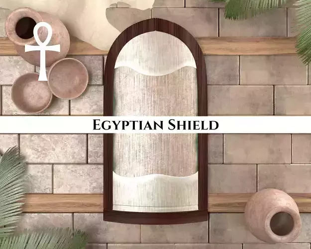 Ancient Egyptian Shield Low-poly 3D model