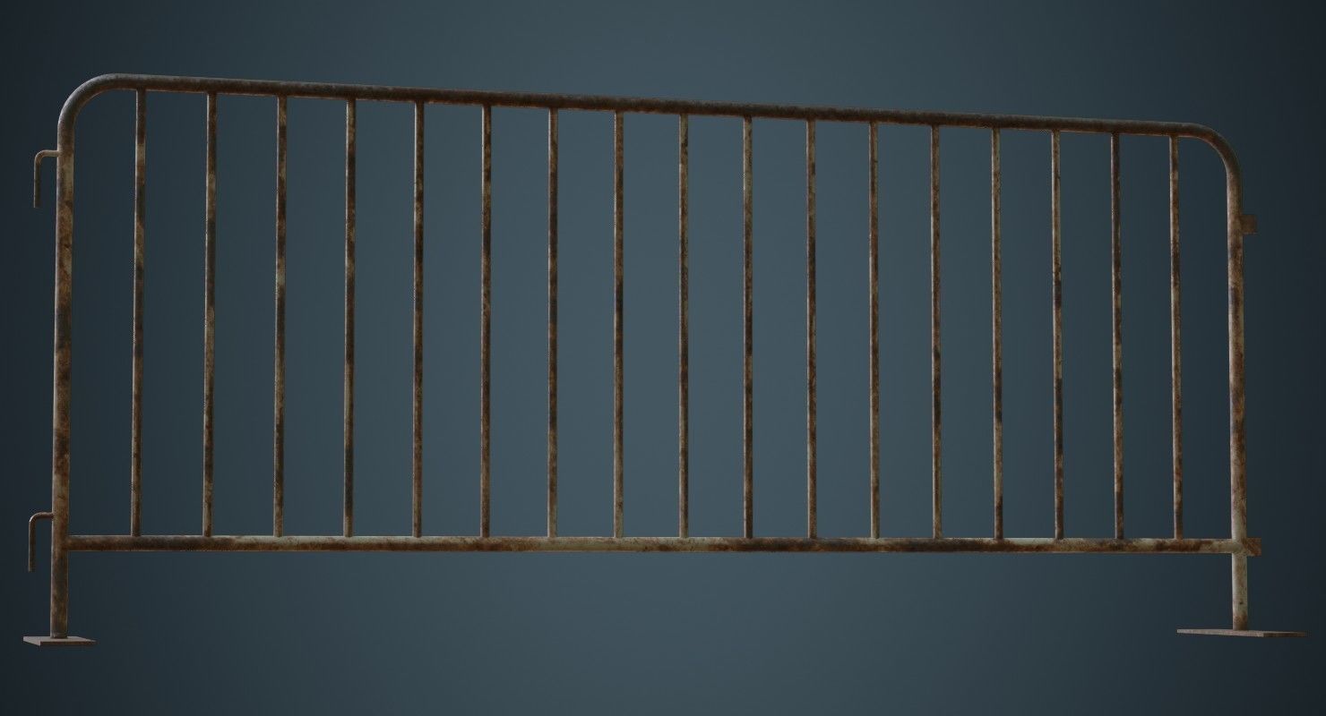 Crowd Barrier 3B Low-poly 3D model_3